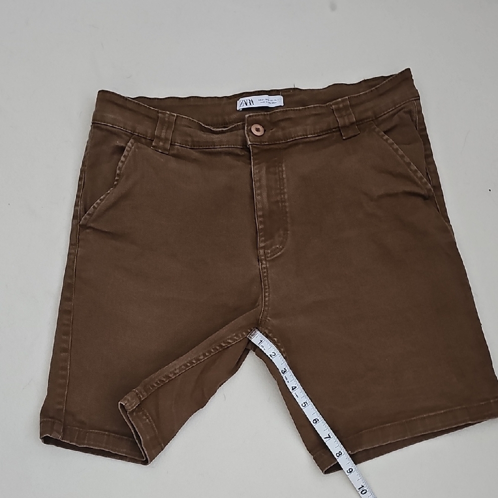 Zara Jeans Shorts Mens STRETCH Size 34. Brown Color. - Picture 9 of 9